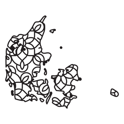 Dänemark-Mandala-Karte PNG-Design