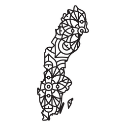 Sweden Mandala Map PNG Design
