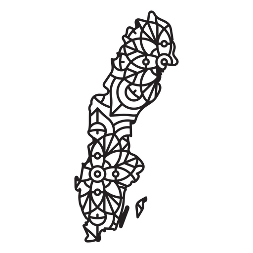 Suecia Mandala Mapa Diseño PNG