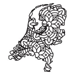 Netherlands Mandala Map PNG Design