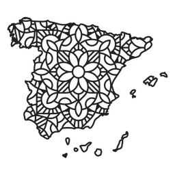 Spain Mandala Map PNG Design