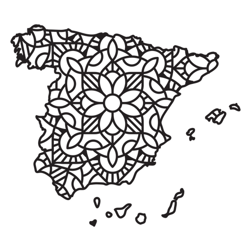Mapa da Mandala da Espanha Desenho PNG