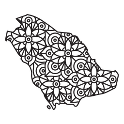Saudi Arabia Mandala Map PNG Design