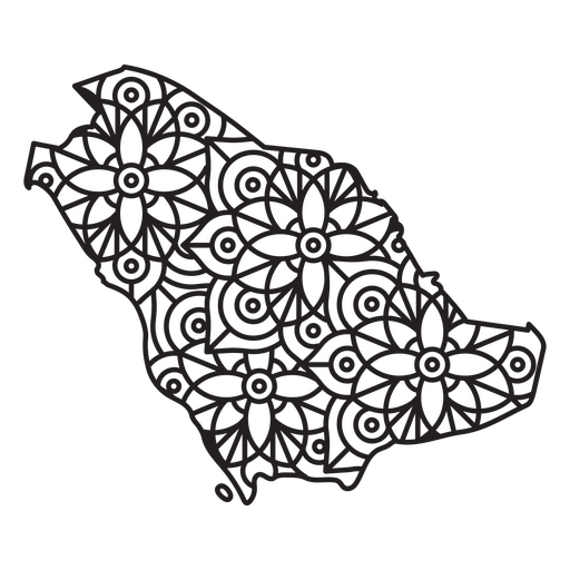 Arabia Saudita Mandala Mapa Diseño PNG