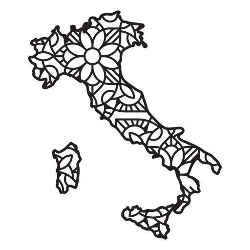 Italy Mandala Map PNG Design