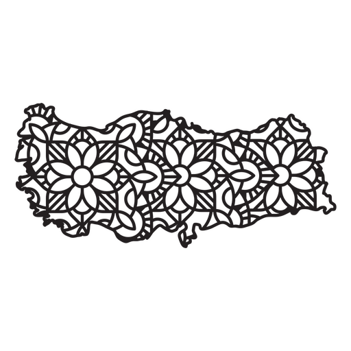 Turquía Mandala Mapa Diseño PNG