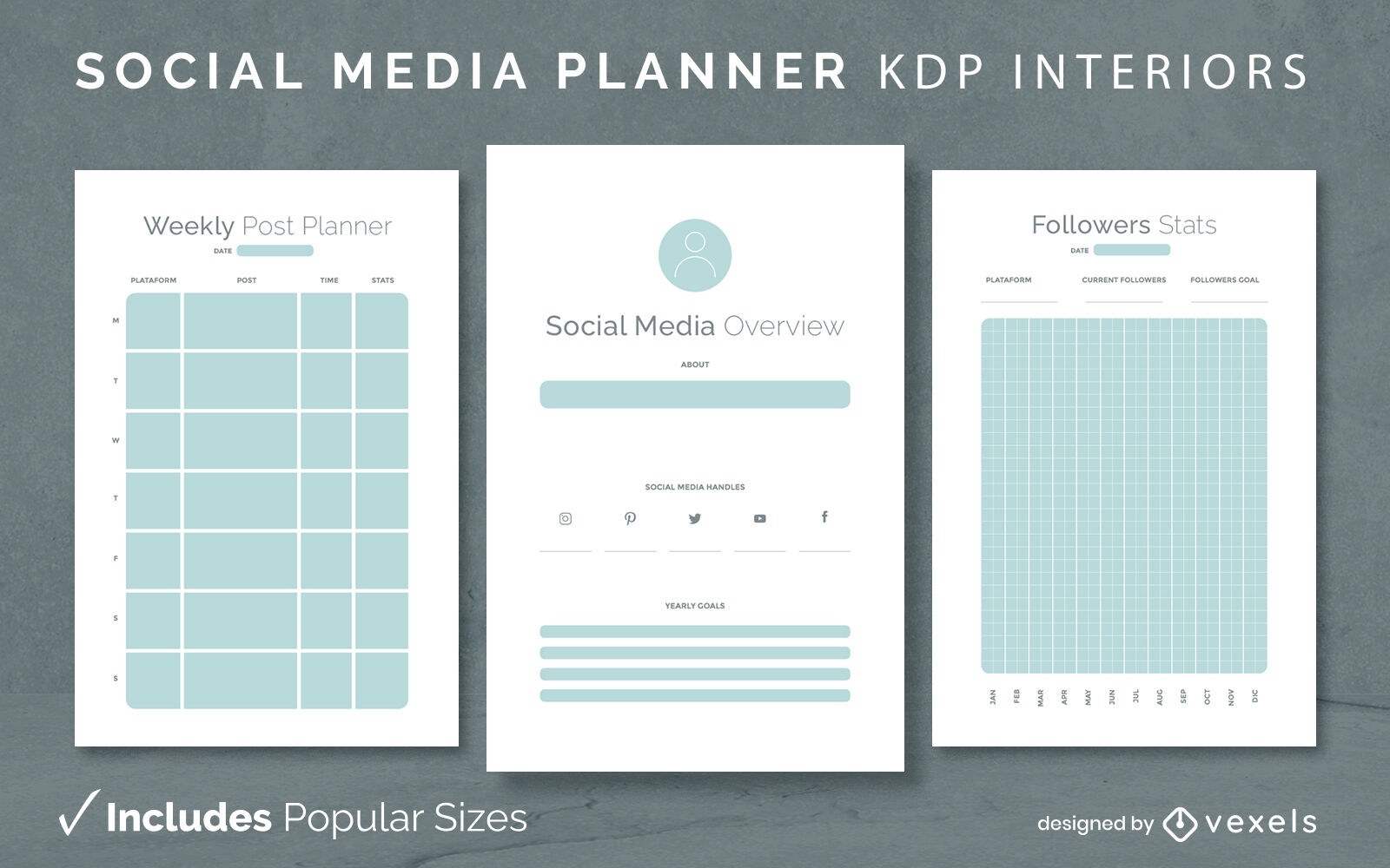 Social media planner design template KDP