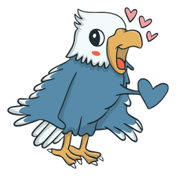 Love cute eagle character PNG Design Transparent PNG
