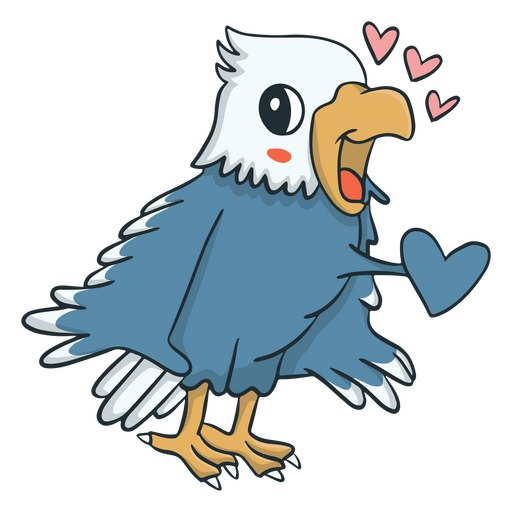 Amor lindo personaje de águila Diseño PNG