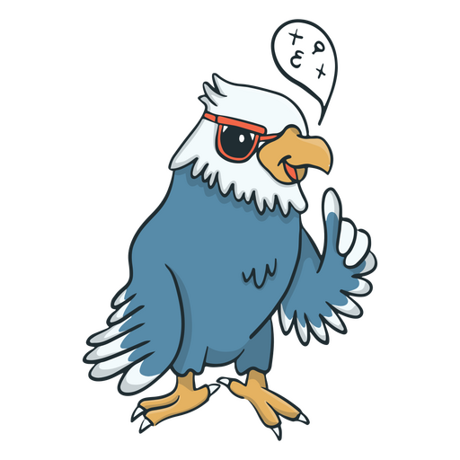 Palabras lindo personaje de águila Diseño PNG