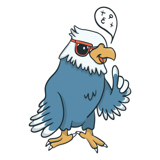 Words cute eagle character PNG Design