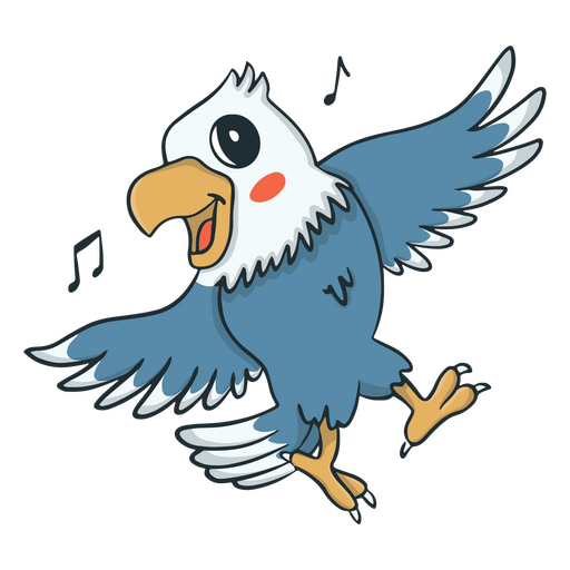 Music cute eagle character PNG Design