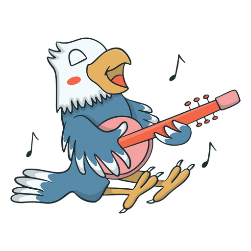 Carácter lindo del águila de la guitarra Diseño PNG