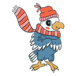 Scarf cute eagle character PNG Design Transparent PNG