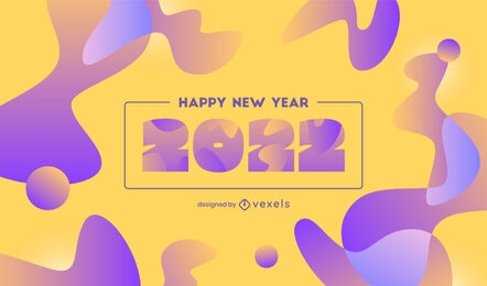 Feliz ano novo design de fundo 2022