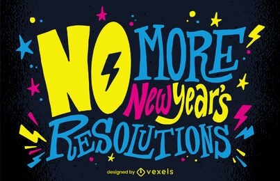 Diseño de letras de resolución anti año nuevo.