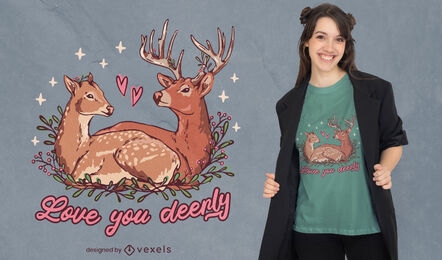 Deer animals in love t-shirt design