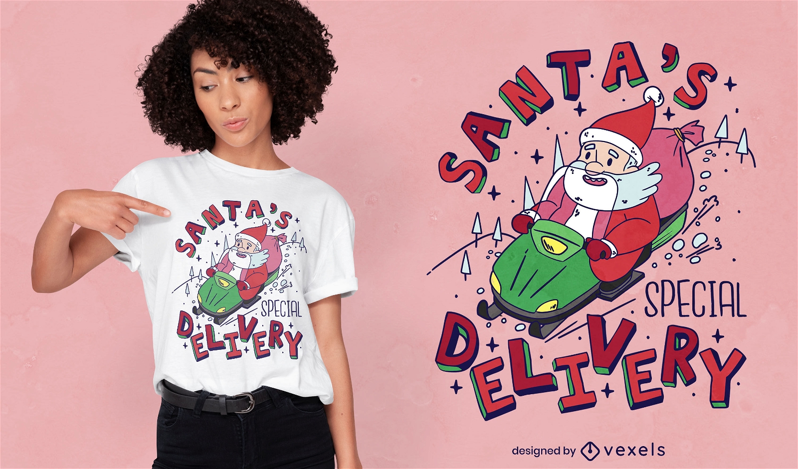 Papai Noel com design de camiseta