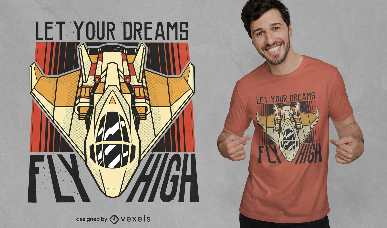 Projeto de camiseta voadora de avião do exército