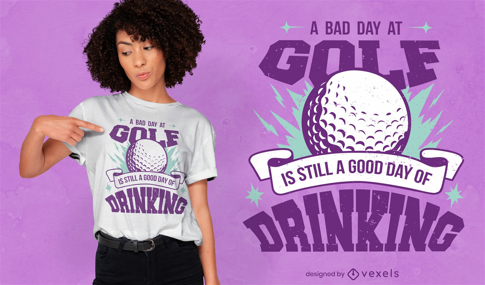 Ein schlechter Tag beim Golftrinken-T-Shirt-Design