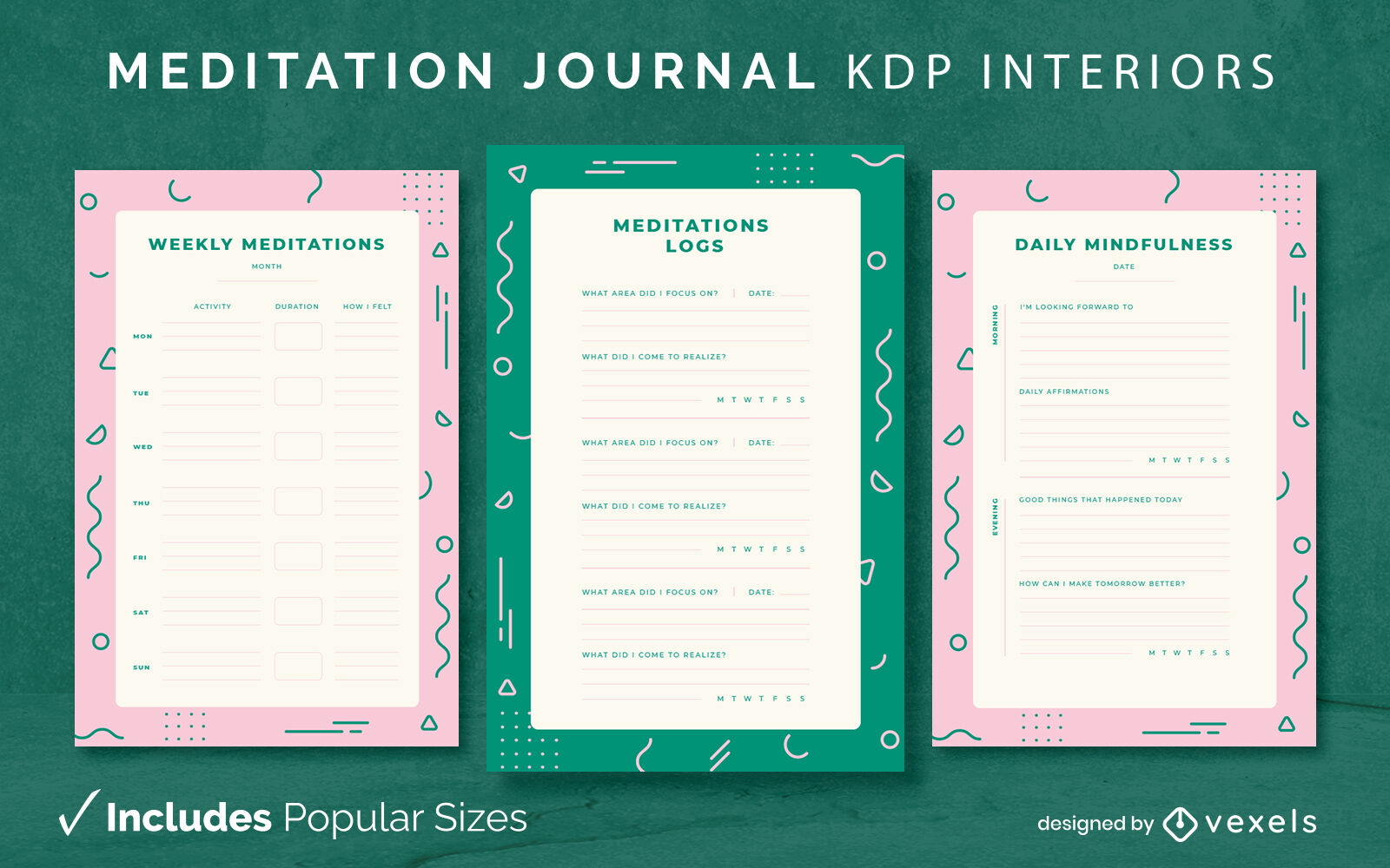 Designvorlage für ein Meditationstagebuch KDP