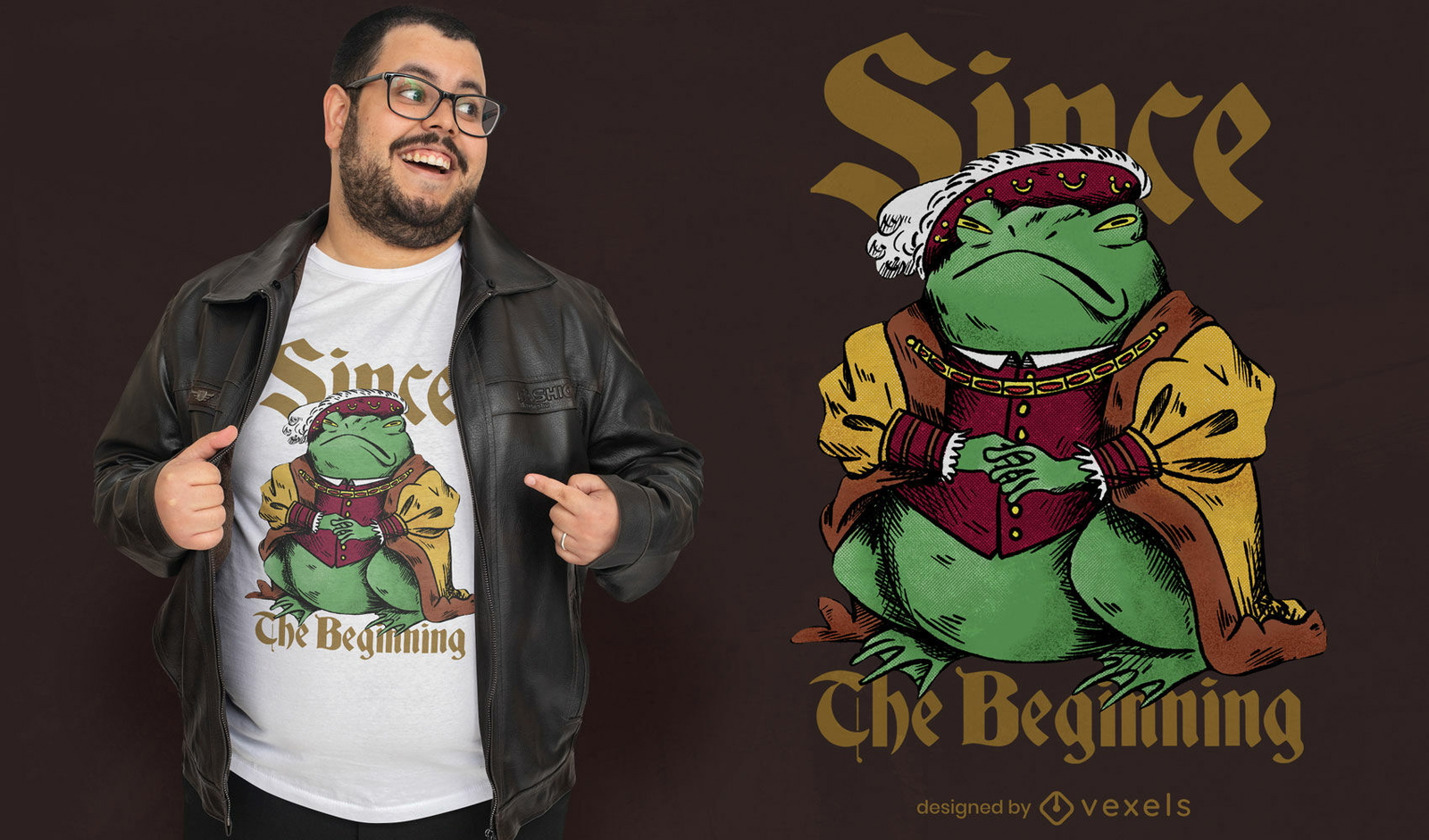 König Frosch Tier historisches T-Shirt PSD