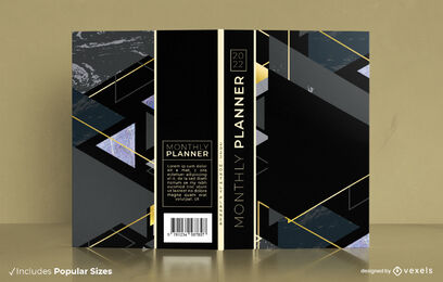 Diseño de portada de libro de formas geométricas triangulares