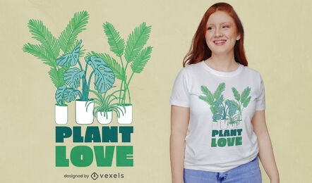 Design de camisetas de amor de plantas