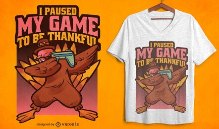 Gaming turkey Thanksgiving t-shirt design