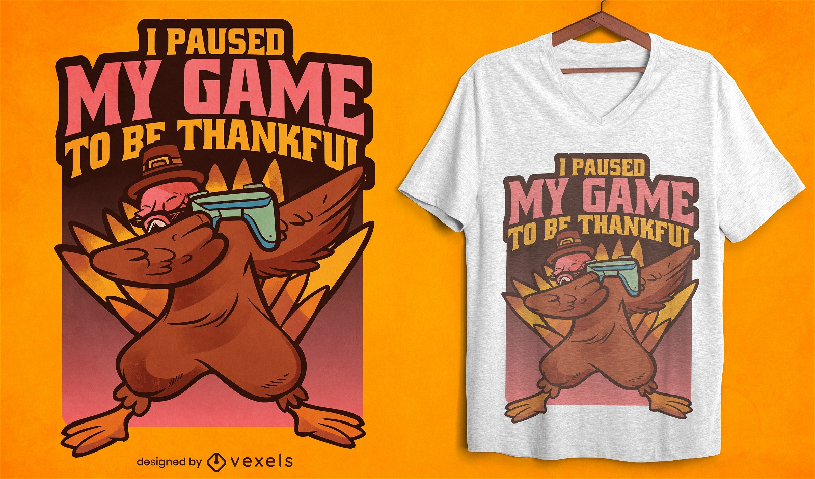 Gaming Truthahn Thanksgiving-T-Shirt-Design