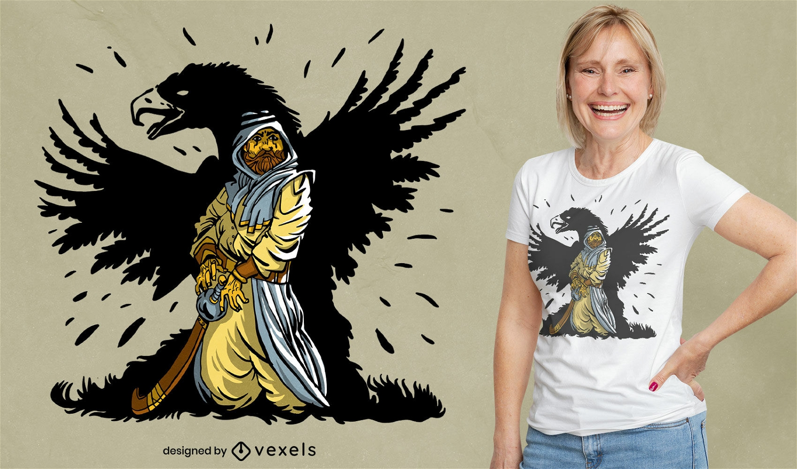 Design de t-shirt de águia árabe