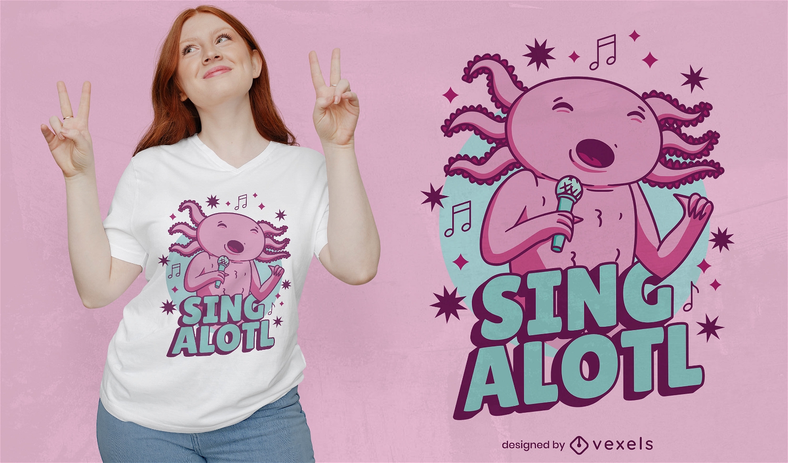 Musik lustiges Zitat Axolotl T-Shirt Design
