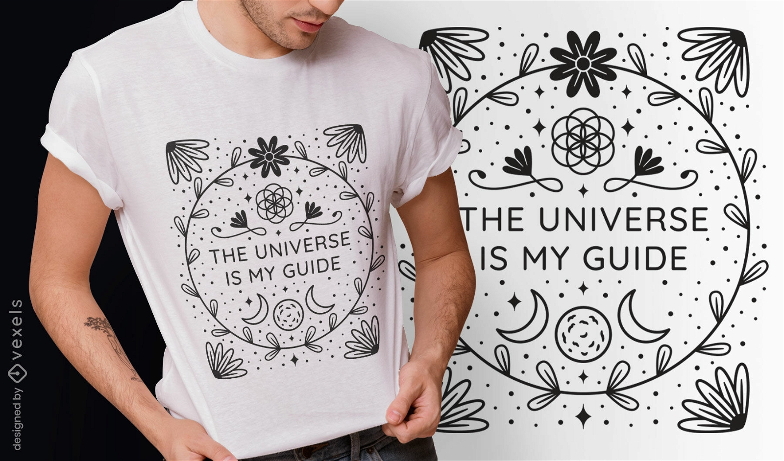 Das Universum ist mein Leitfaden für das T-Shirt-Design