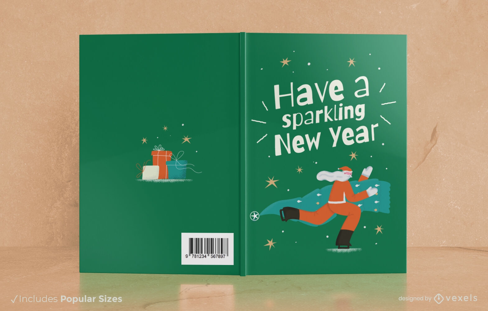 Tenha um design de capa de livro brilhante de Ano Novo