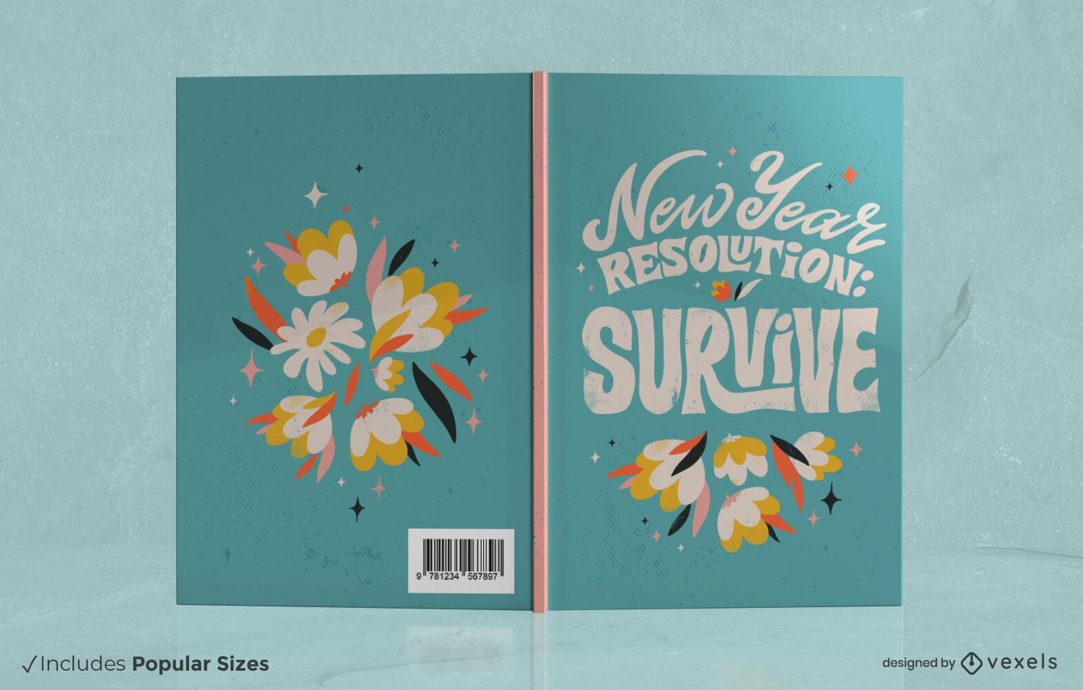 New Year resolution book cover design