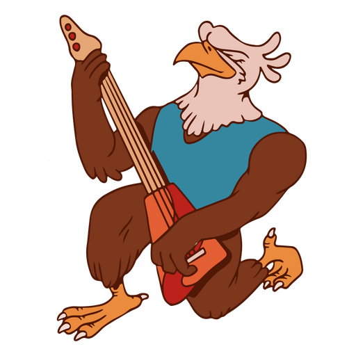 Músico de dibujos animados de águila