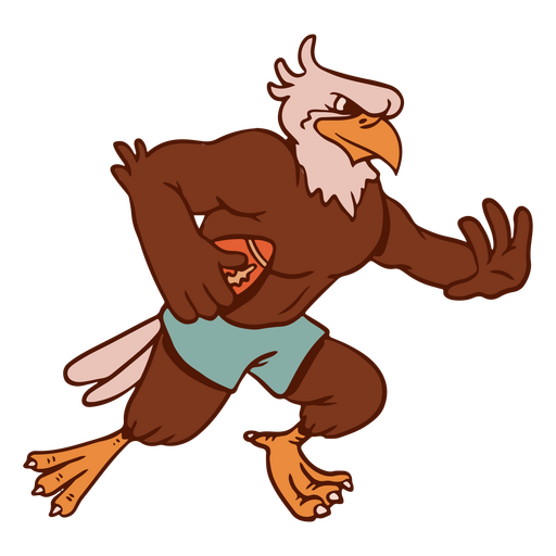 Fútbol de dibujos animados de águila Diseño PNG