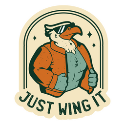 Citação vintage de águia asa Desenho PNG