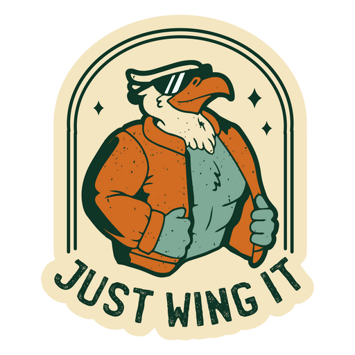 Eagle vintage quote wing it PNG Design