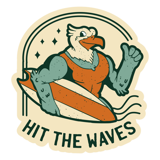 Cita de surf vintage de águila Diseño PNG