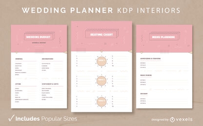 Wedding planner journal template KDP interior design