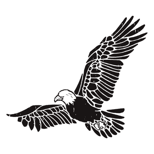 Águila dibujada a mano volando Diseño PNG