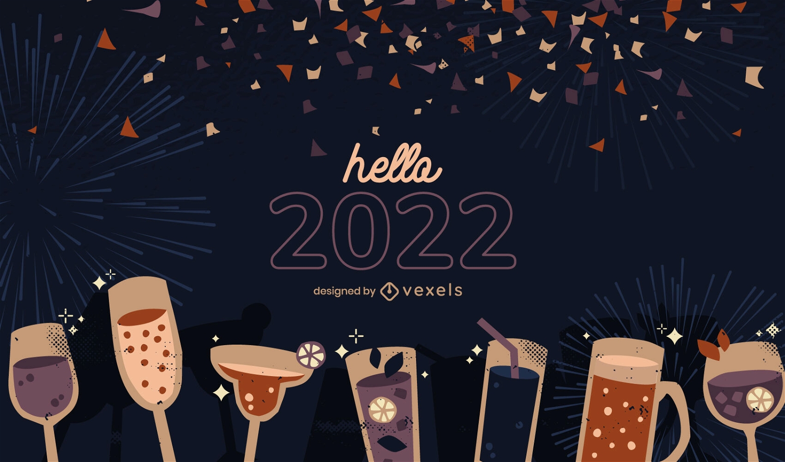 New year holiday drinks background design