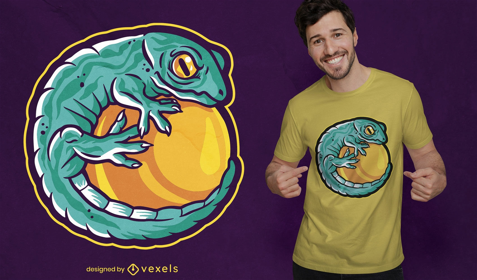 Design de t-shirt Gecko ball