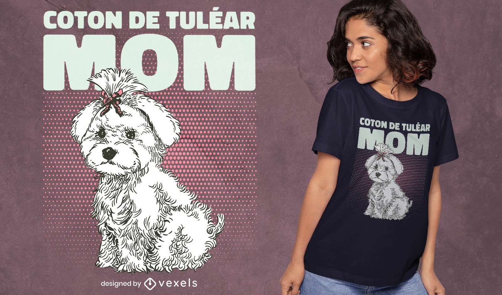 Design de t-shirt cachorrinho de algodão tulear