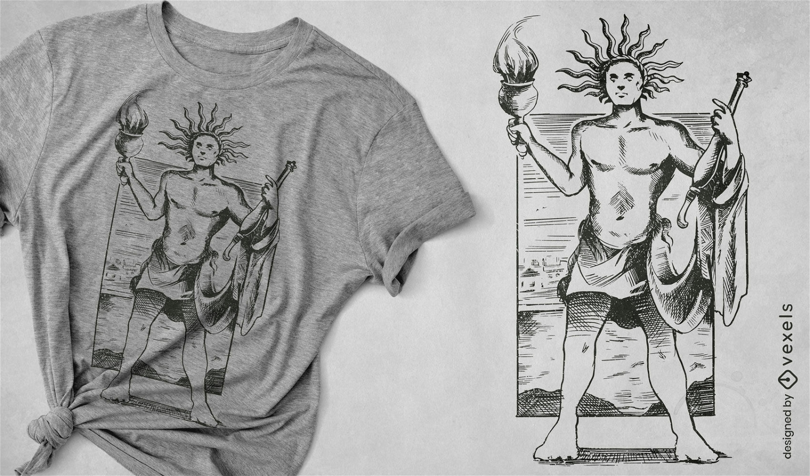 Collossus of Rhodes t-shirt design