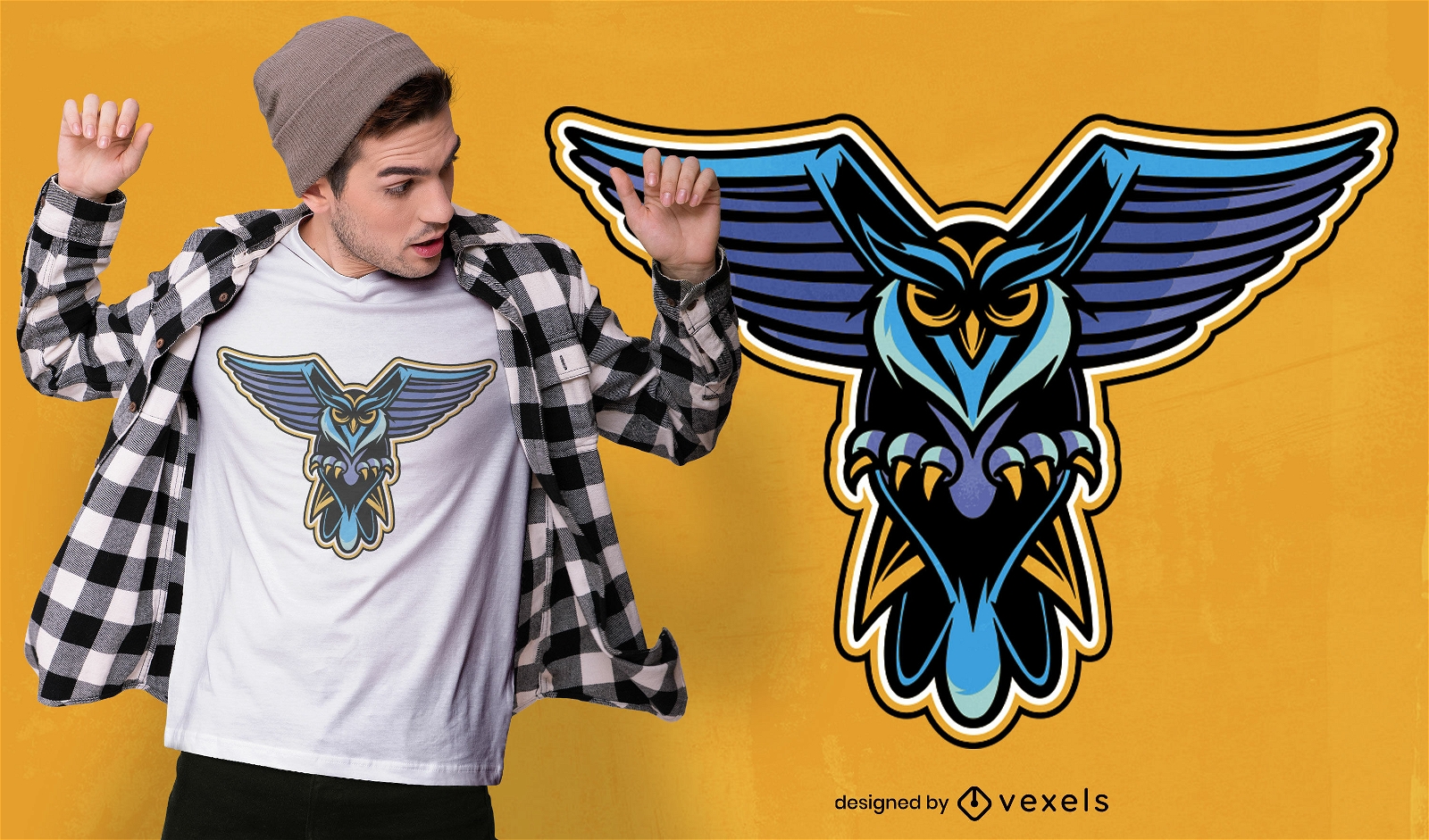 Wild owl t-shirt design