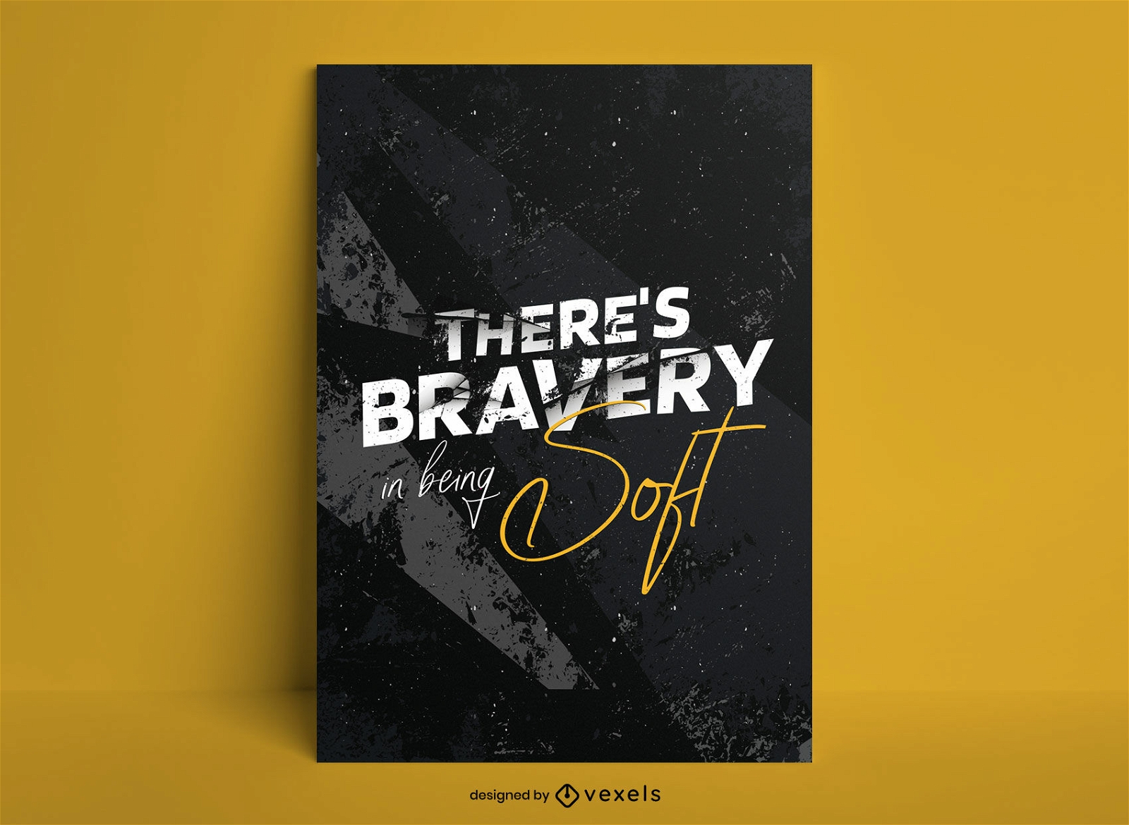 Bravery quote punk poster template