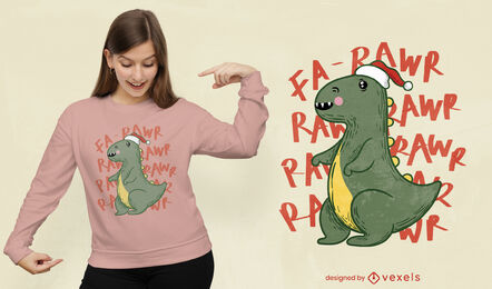 Christmas t-rex rawr t-shirt design
