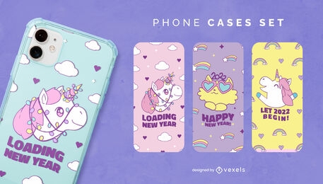 New year cute animals phone case set